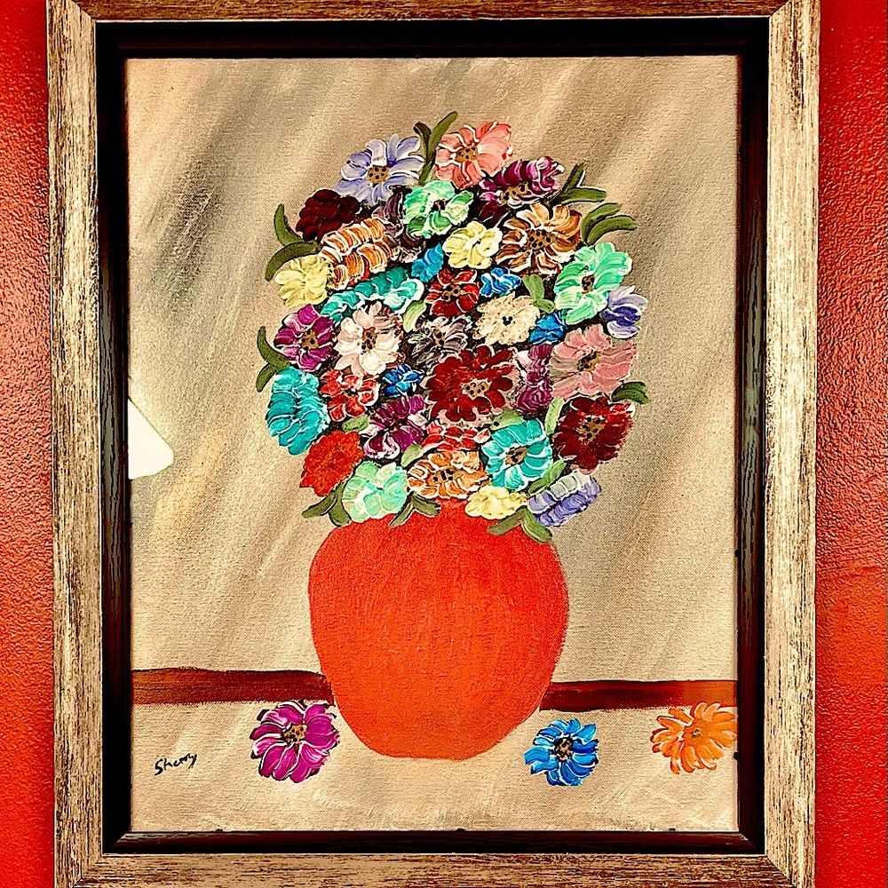 Original acrylic painting with frame